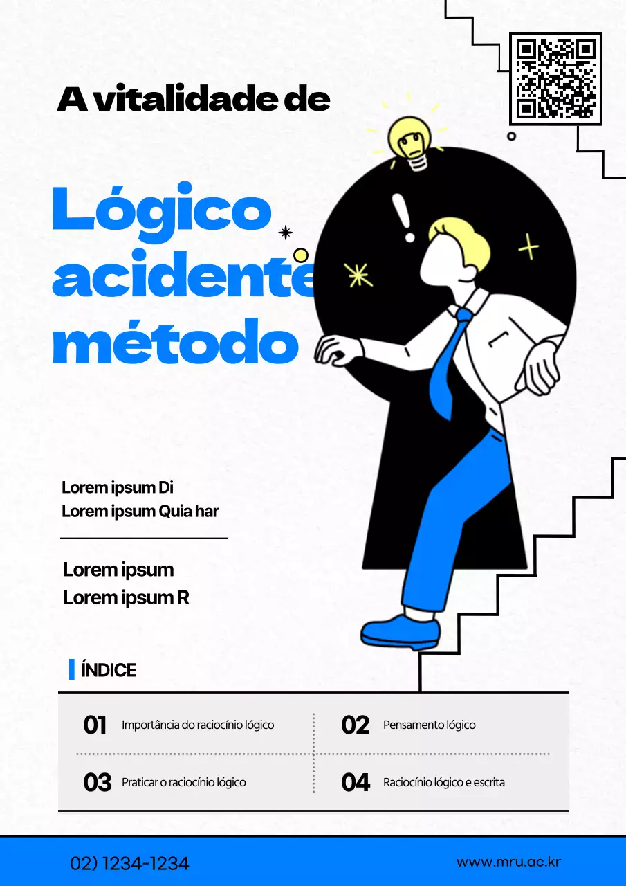 Pensamento lógico em conceitos ilustrados a azul e branco Anúncio da palestra