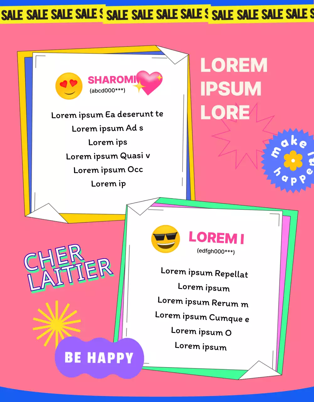 Page de détails de l'autocollant bleu