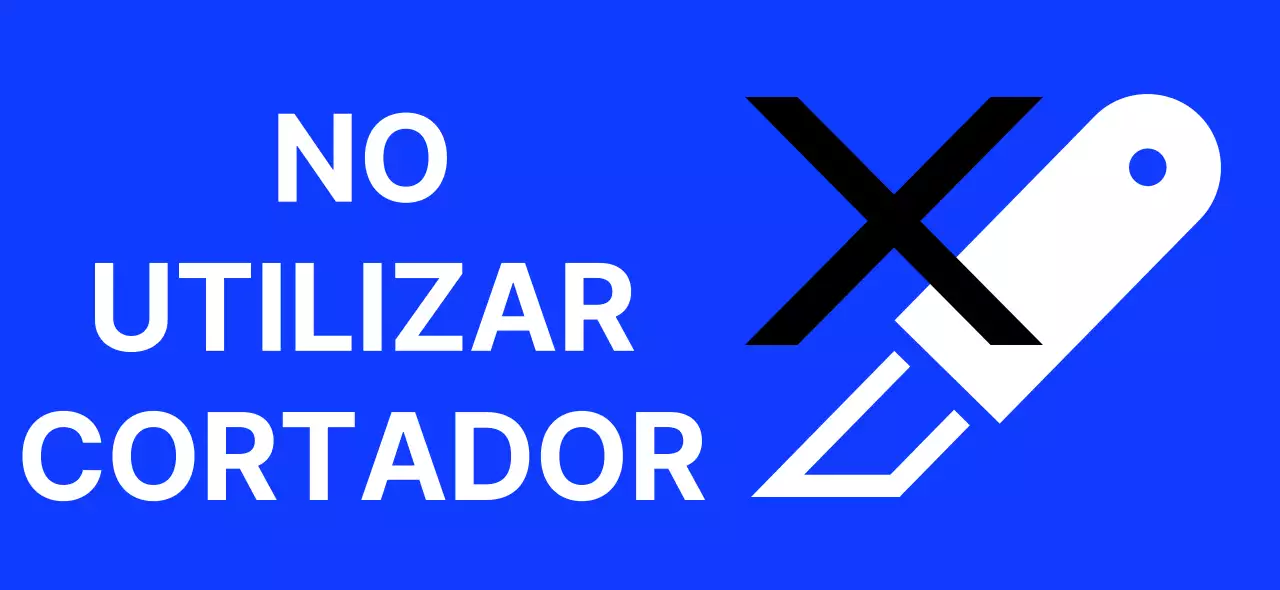 Un diseño moderno en azul y negro con una ilustración de advertencia y la página de inicio de la empresa.