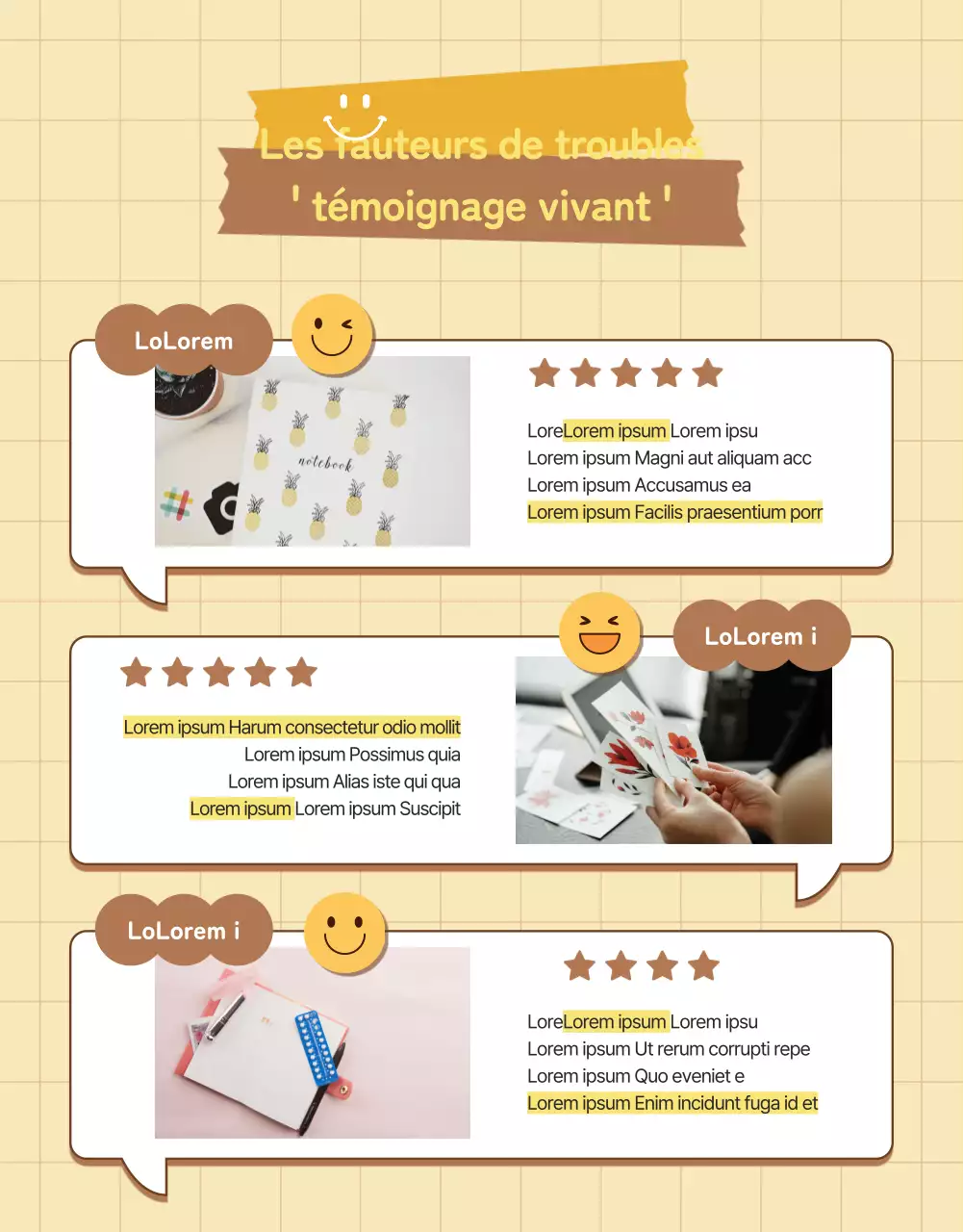 Boîte aléatoire d'articles de papeterie Daku en beige et marron