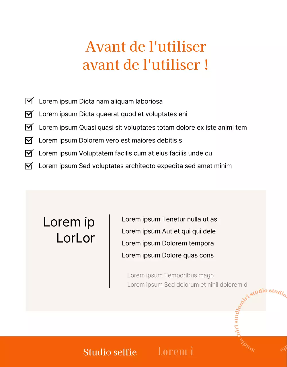 Un guide pour un studio de selfie propre, beige et orange
