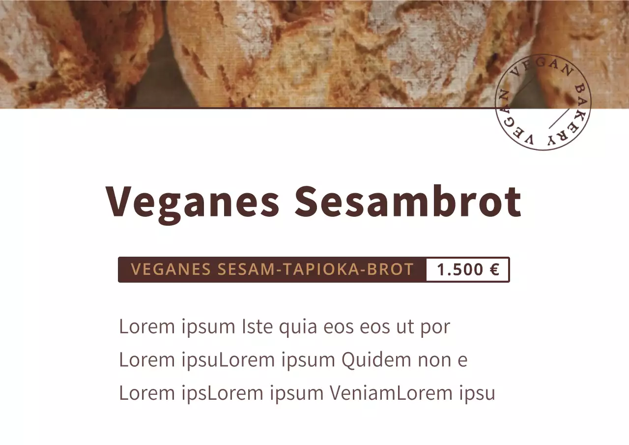 Braunes, einfaches Textlayout Bread Information