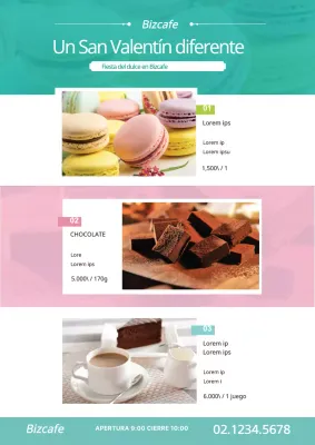 Promocione su menú de postres macarons para San Valentín