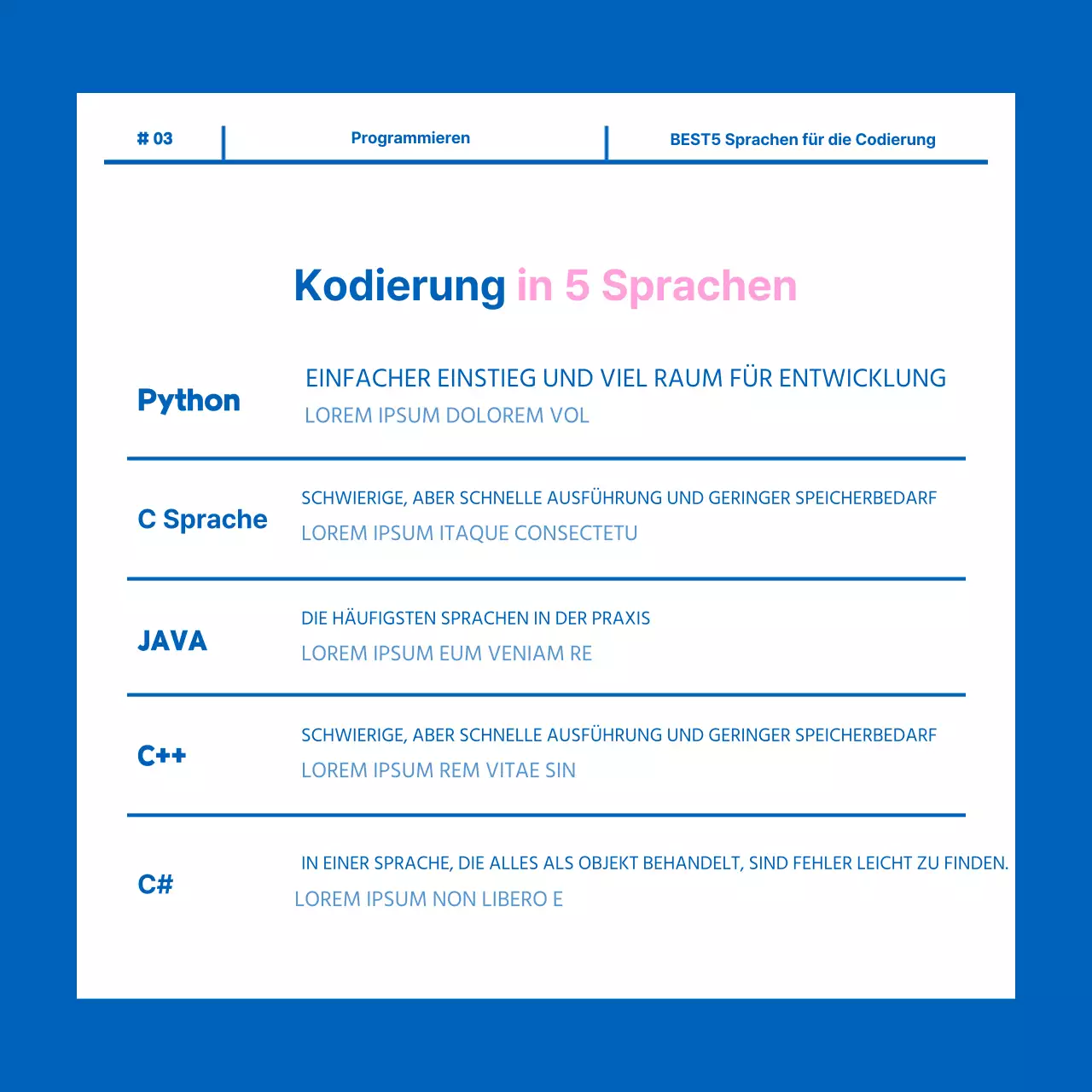 Programmer's Day Karte Nachrichten Design in blau und rosa