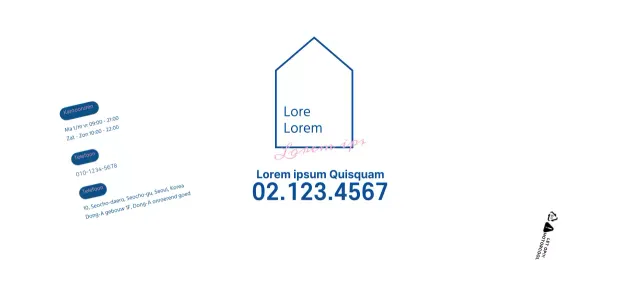 Eenvoudig concept in wit en marineblauw om je eigendom te laten zien en te promoten