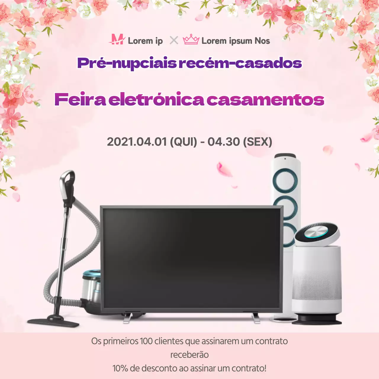 Feira de Eletrónica de Casamento Rosa e Encantadora