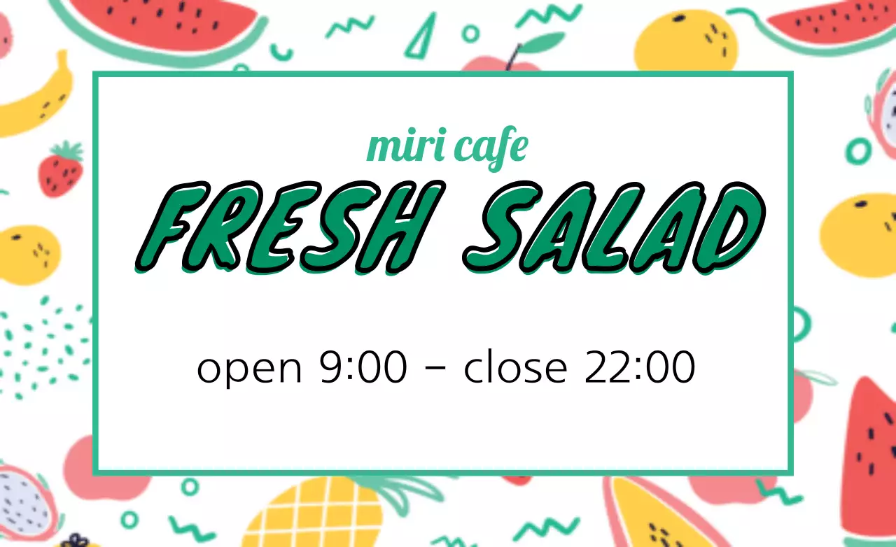 カラフル ポップ カフェ 看板 ファンシーバナー