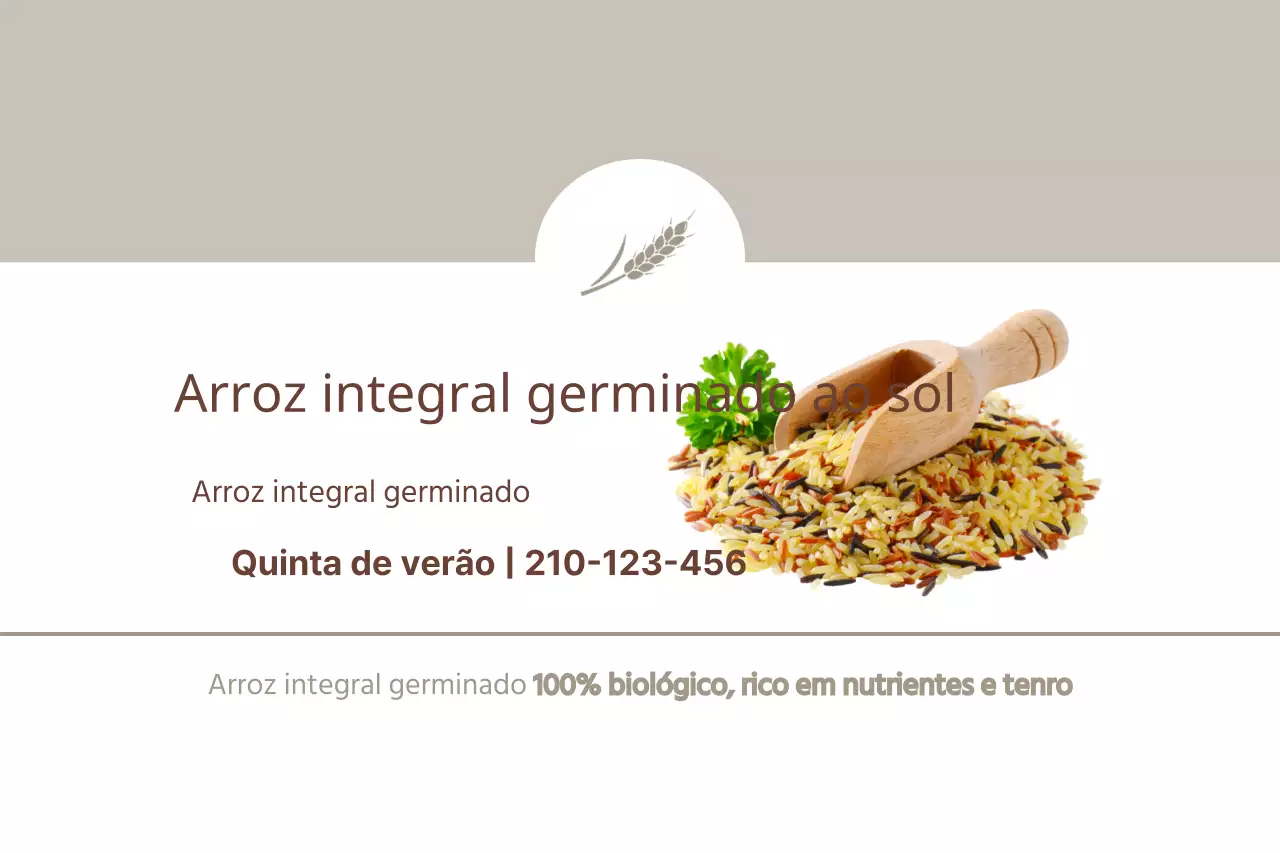 Arroz integral germinado ao sol