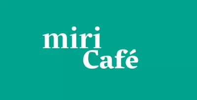 Café Ballette sur fond turquoise avec un logo en anglais