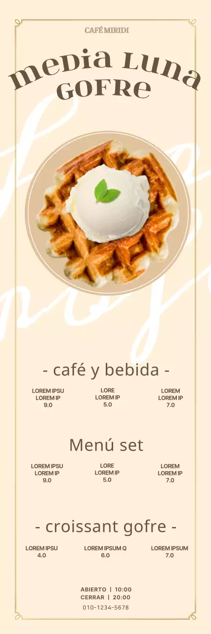 Pancarta vintage amarilla de ganchillo para cafetería