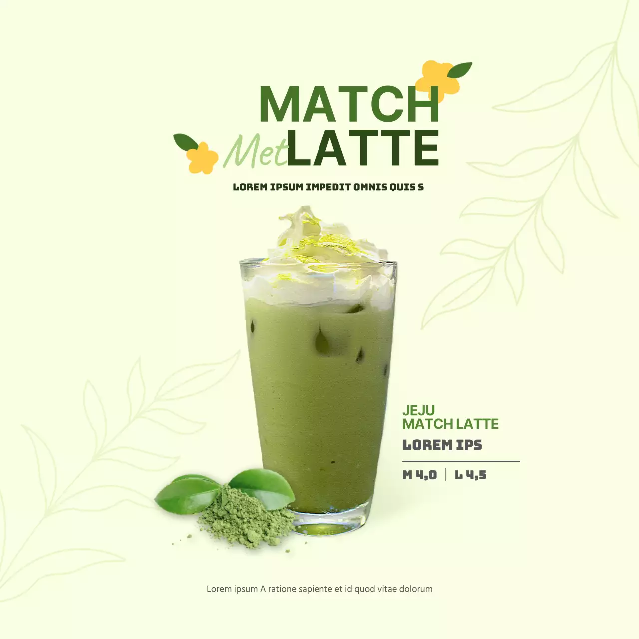 Lime green cafe koffie menu vierkante banner