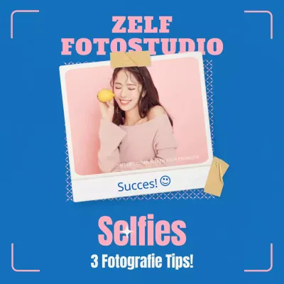 Promoot selfies in blauw en roze (nieuwe Instagram feed post)