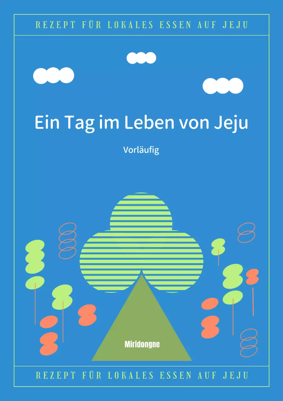 Jeju Food Recipes mit hellblauem, einfachem Designkonzept