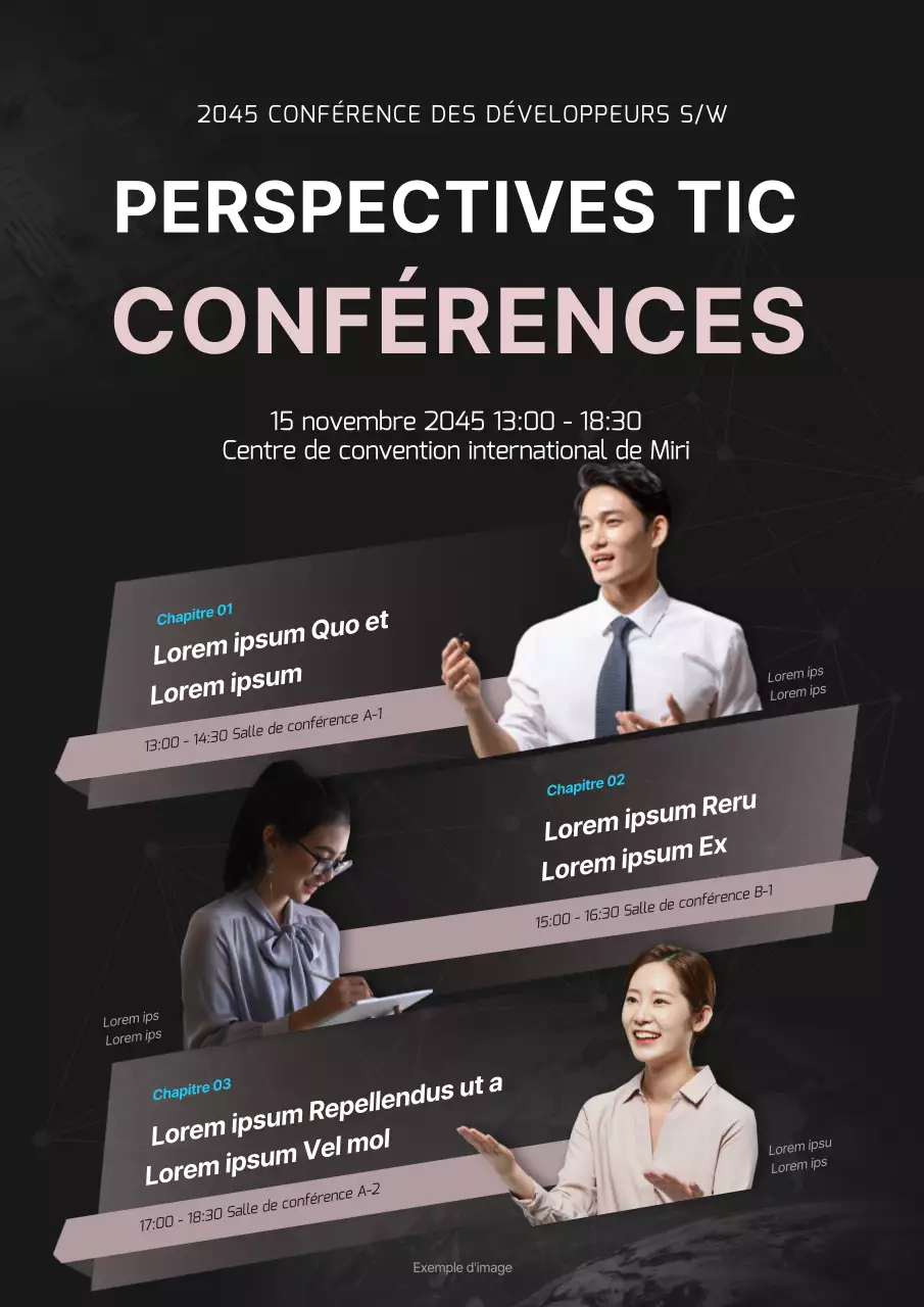 Promouvoir une conférence en noir et blanc, axée sur les personnes