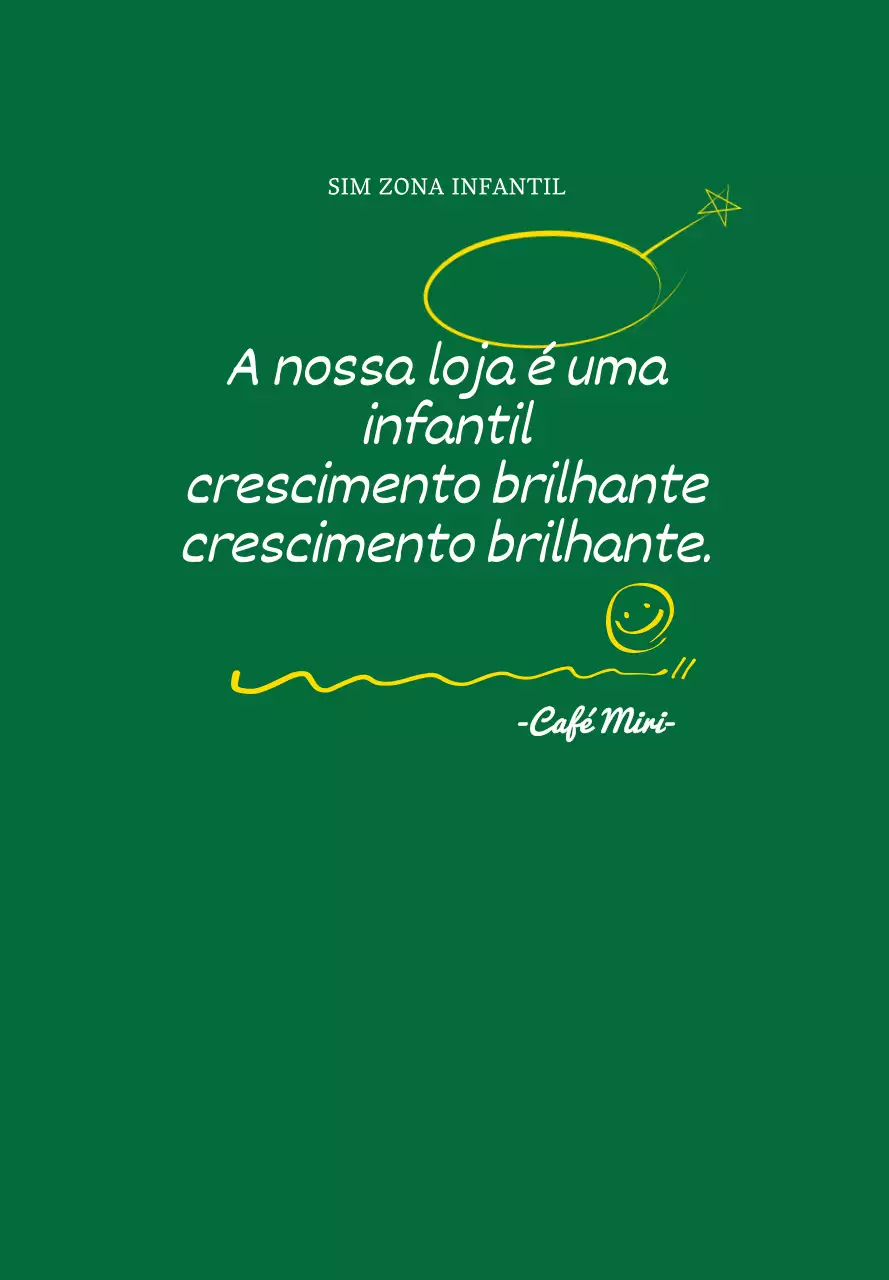 Estilo caligráfico giro em verde e branco Campanha Yeskizone