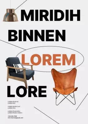 Interieur poster in lichtgrijs