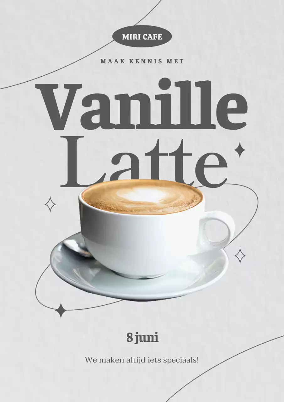Promoot een eenvoudig en stijlvol café-koffiemenu