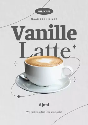 Promoot een eenvoudig en stijlvol café-koffiemenu