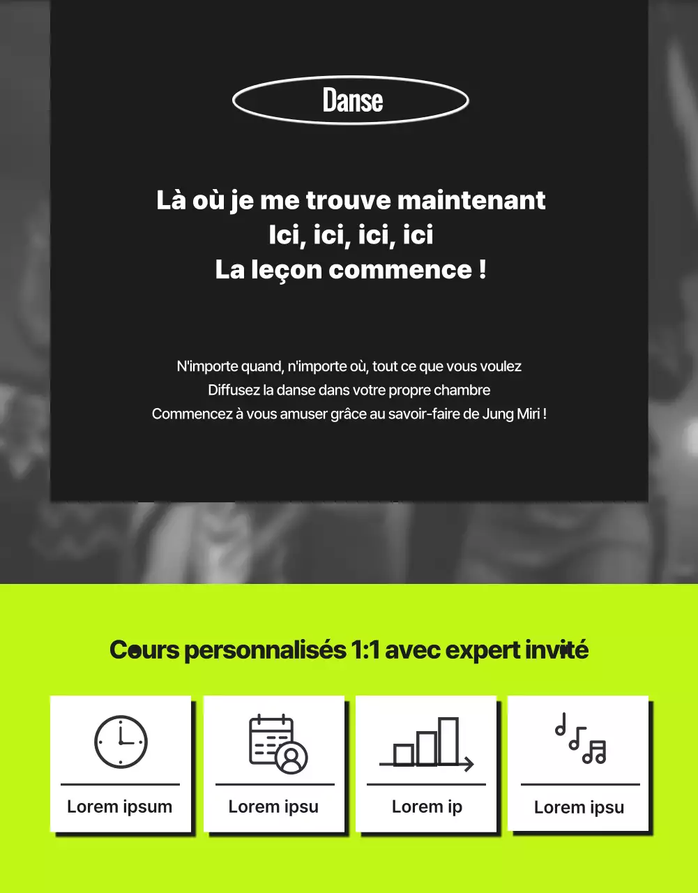 Cours de danse branchés en néon et noir