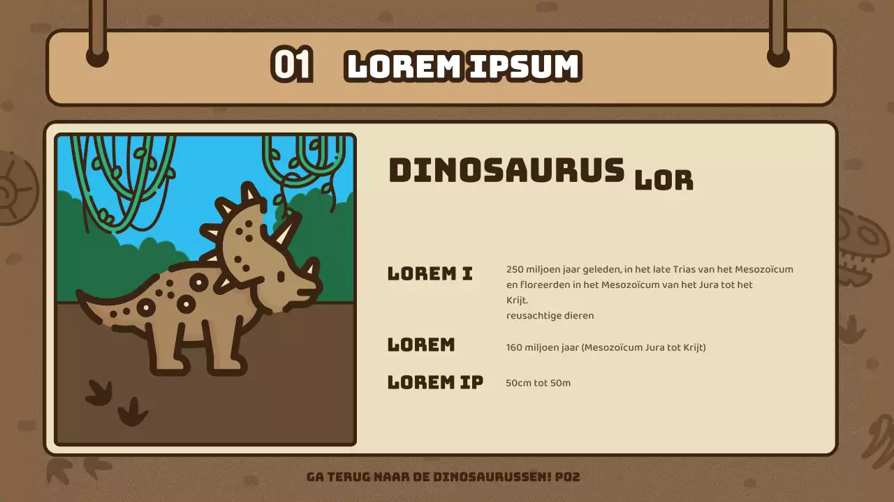 Bruin Onderzoeksteam Concept Leuke Dinosaurus Illustratie Wetenschap Tijd