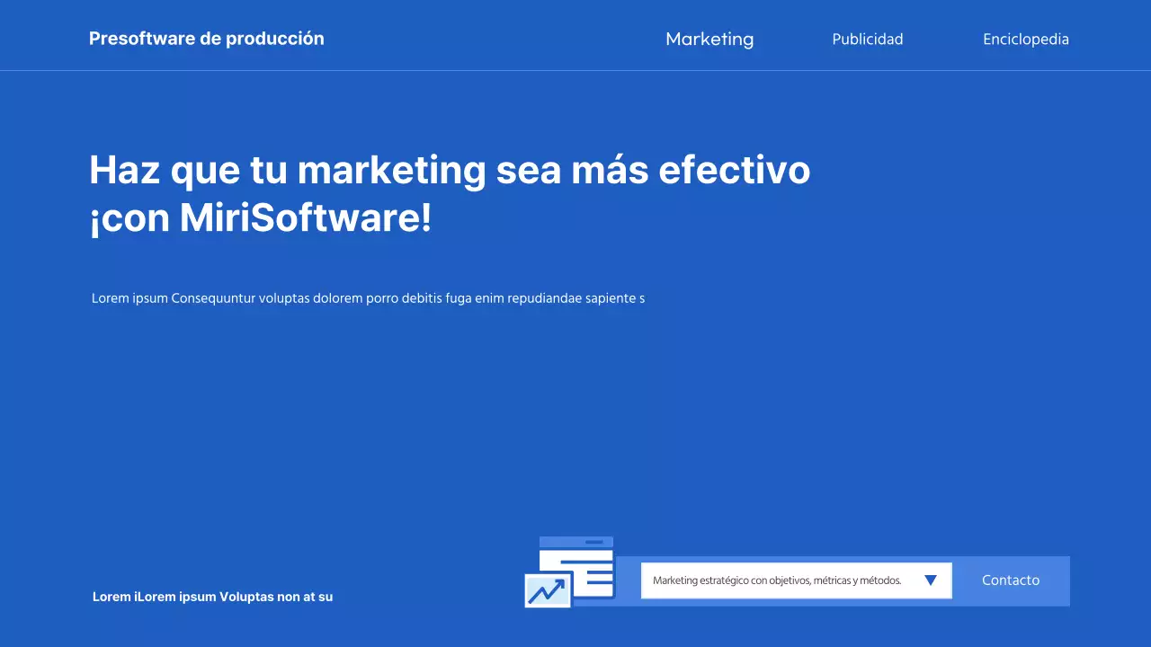Promover los términos básicos de la práctica del marketing azul y blanco