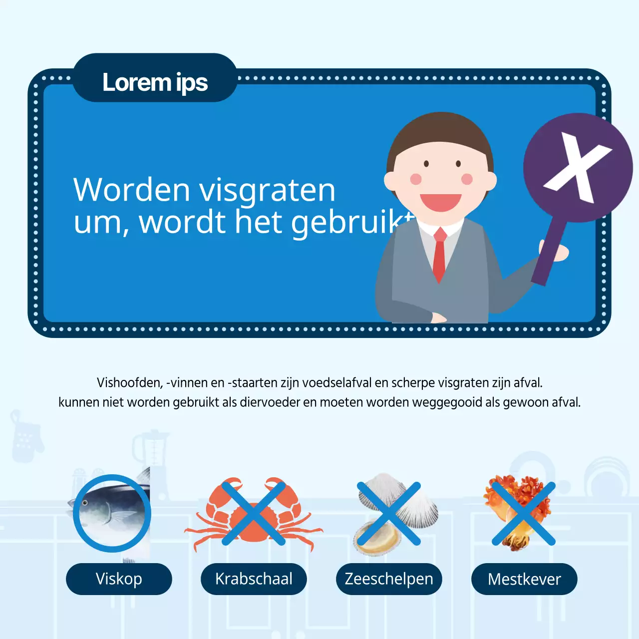 Geïllustreerde voedselverspilling quiz