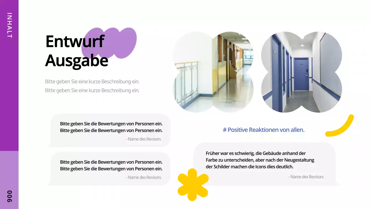 Ein einfaches Designprojekt für Farbenblinde, das Formen mit gelben Akzenten verwendet