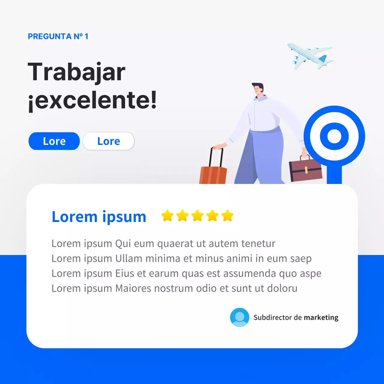 Clean blue workplace debate cardnews design