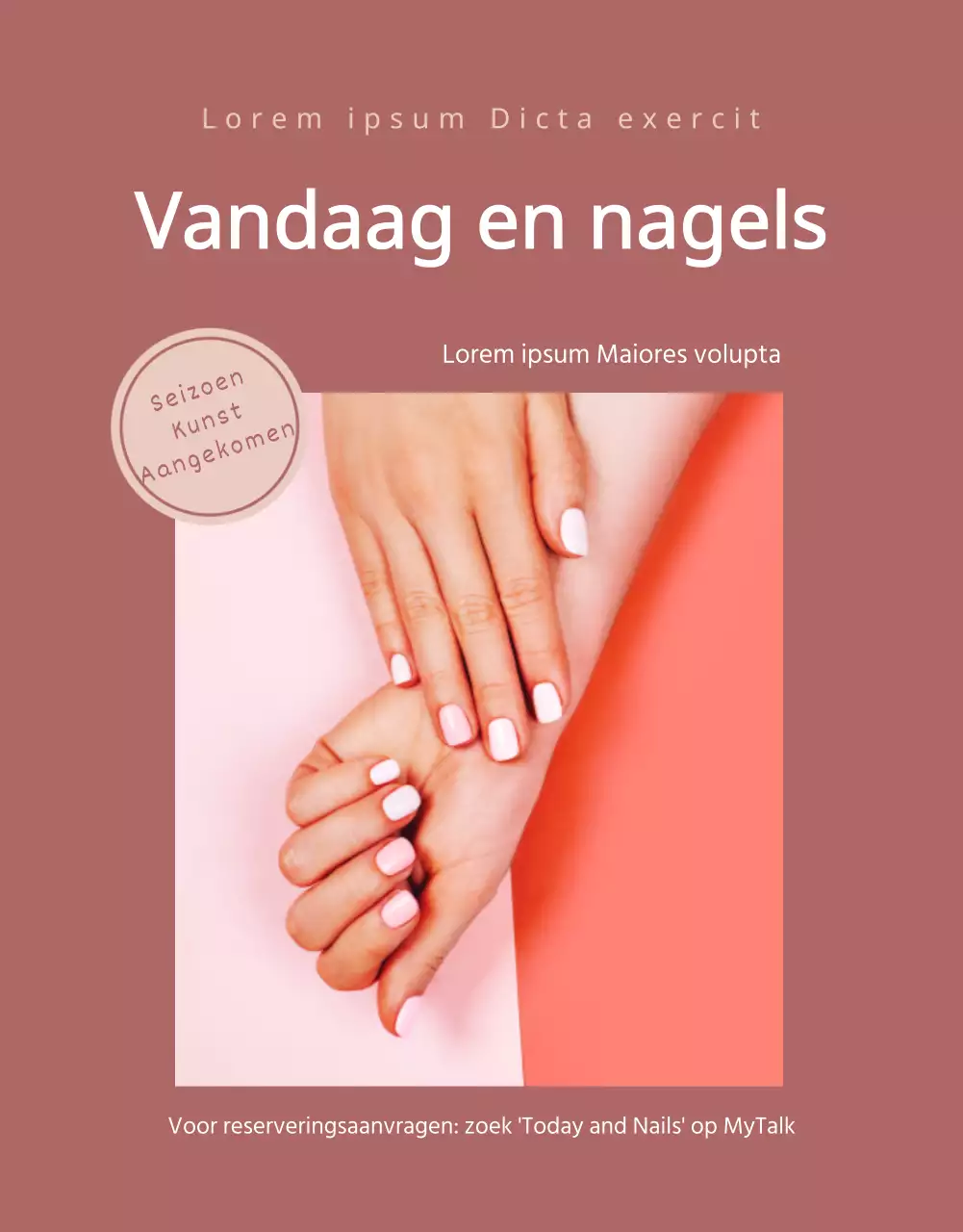 Een schoon concept nagelstudio promotiethema met gedroogde roze tinten.