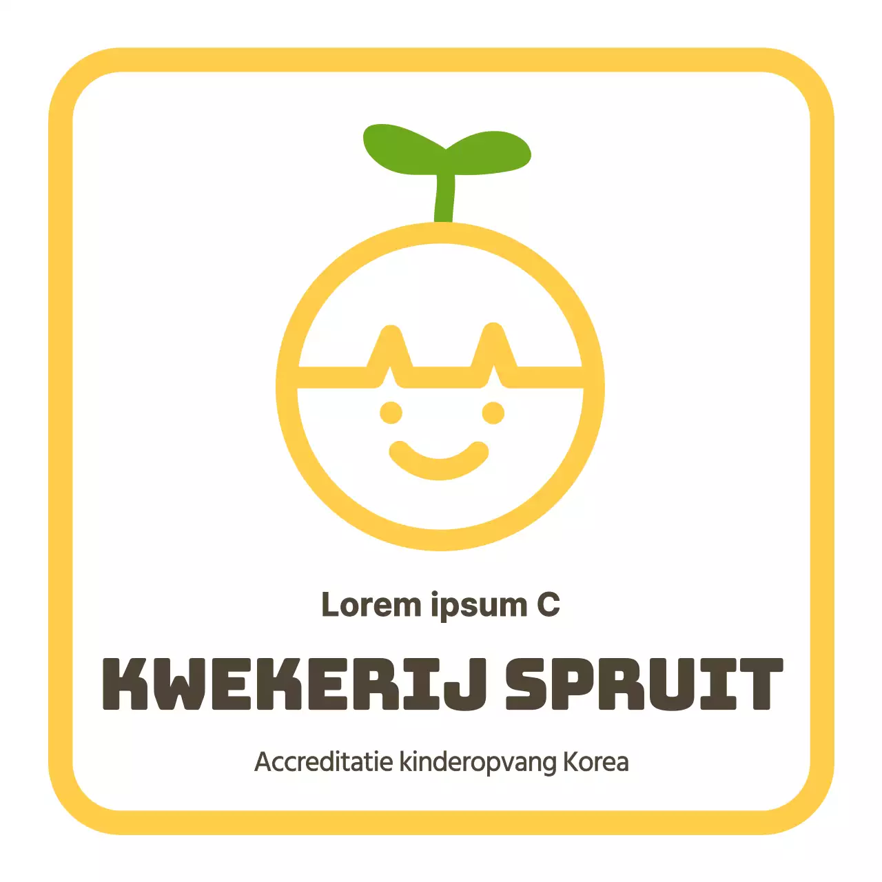 Clean stijl kwekerij logo bord in geel en bruin