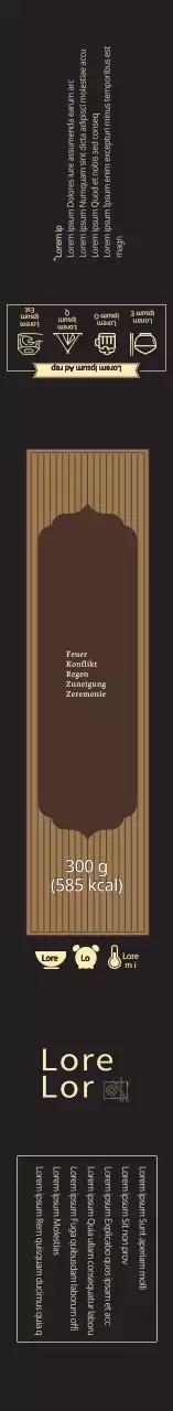 Schwarzes, sauberes, geripptes, formelles Lebensmitteletikett
