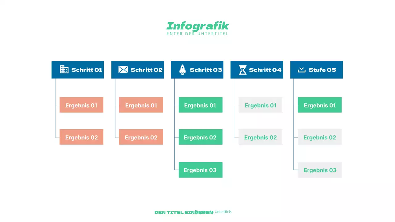 Ein sauberer Zeitstrahl in Orange und Blau