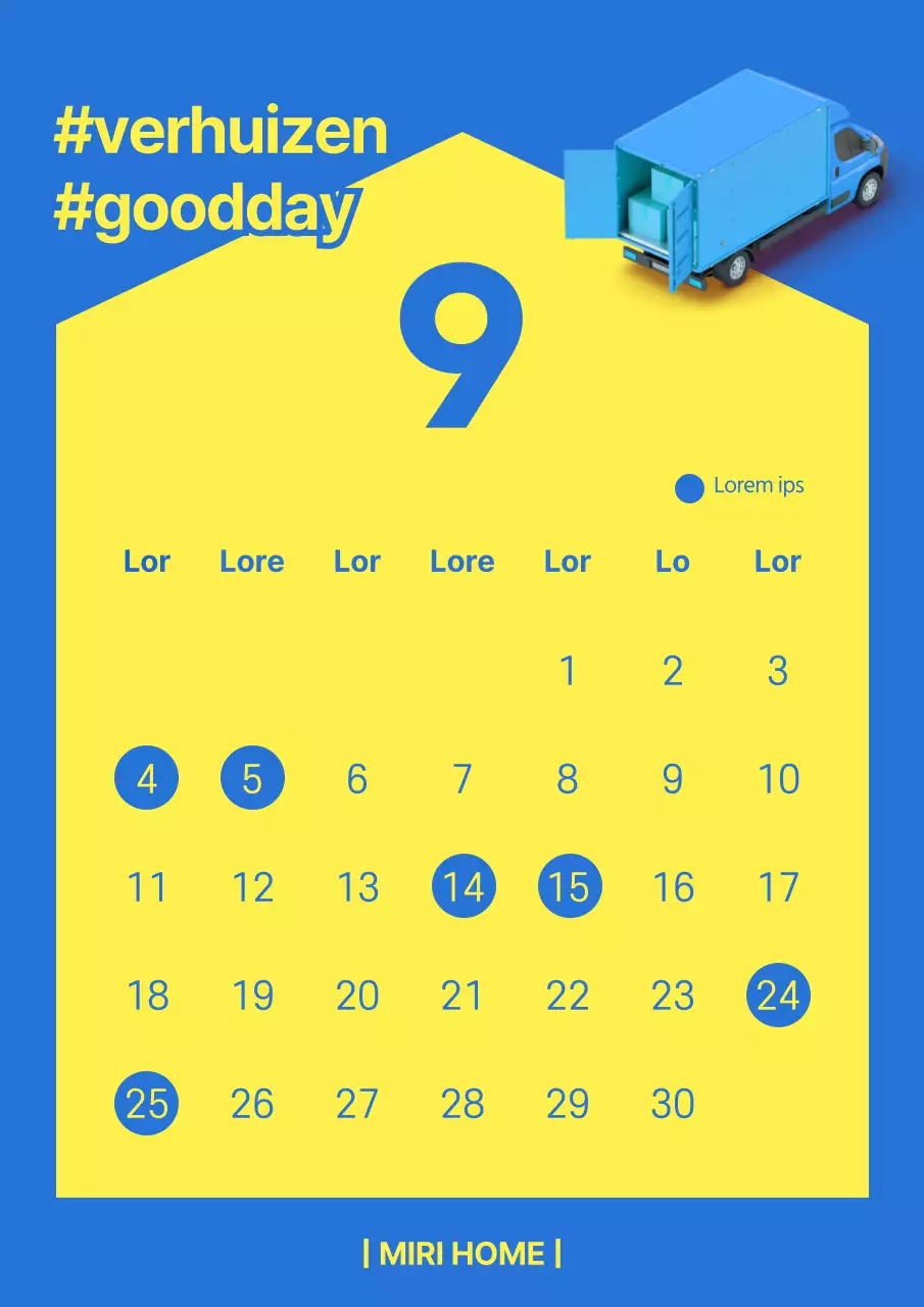 Tweekleurige blauwe en gele Isha-kalender (dag zonder handen)