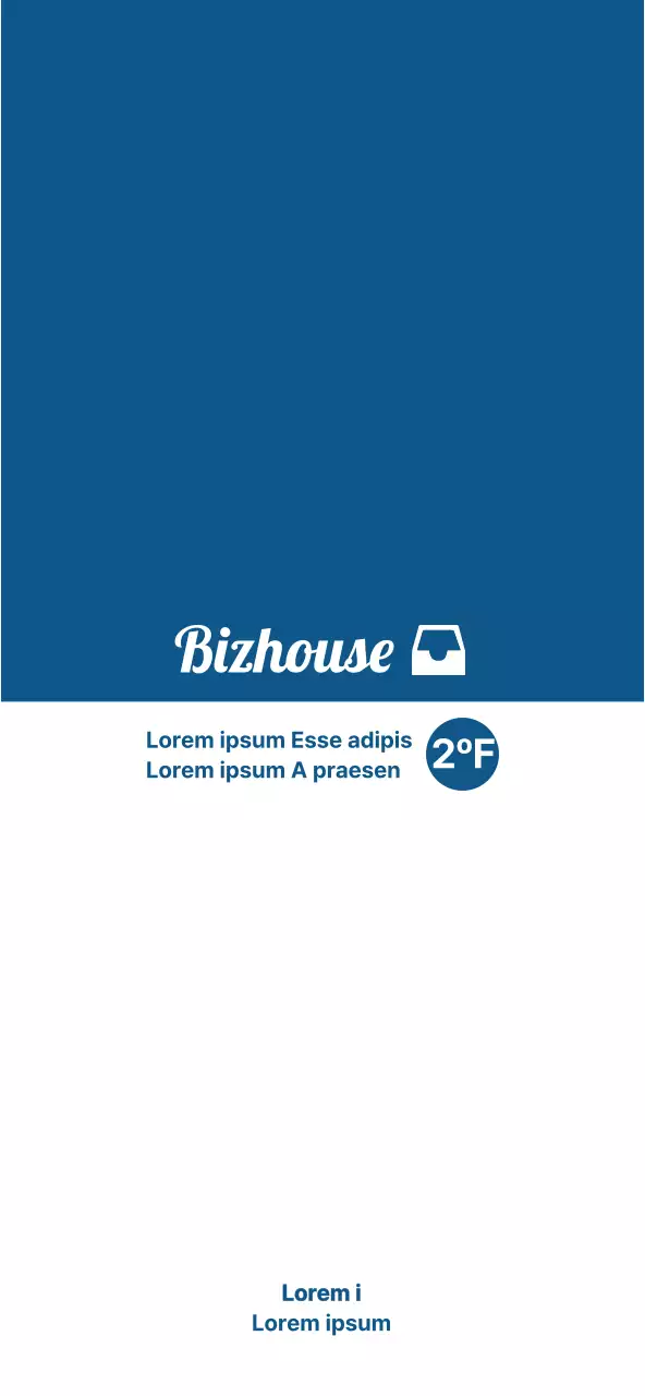 Un sencillo menú de restaurante con diseño de Instagram en azul y blanco