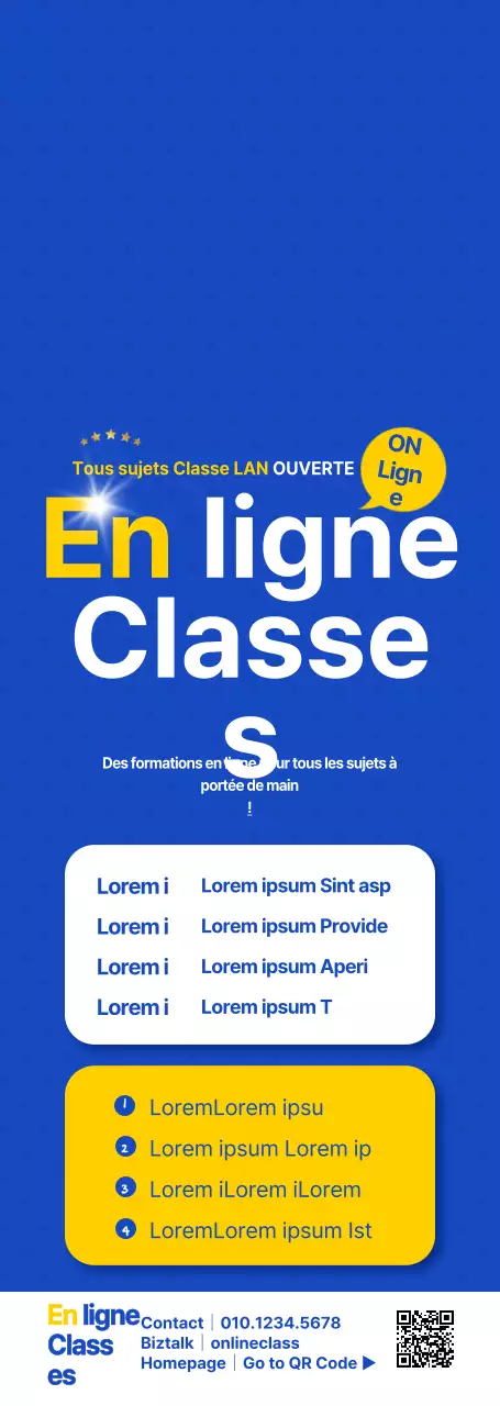 Du bleu et du blanc pour annoncer et promouvoir les offres d'emploi dans le domaine de la formation en ligne