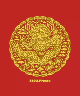 Illustration de gonryongpo rouge et jaune, mignon et rond, pour marchandise personnelle
