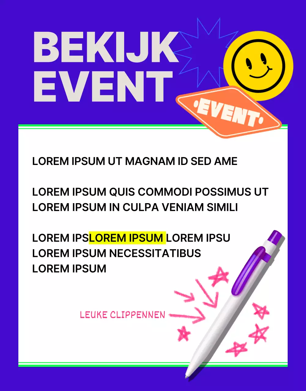 Blauwe sticker detailpagina