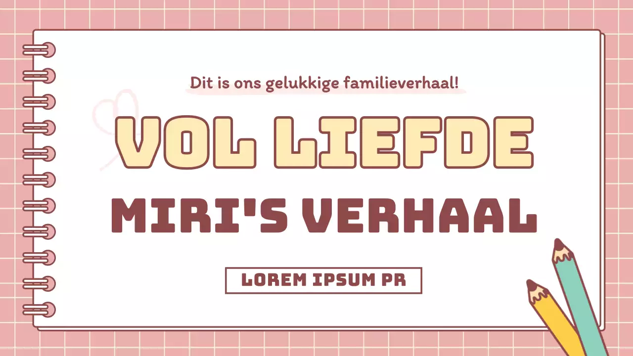 Minimalistische huiswerkpresentatie voor basisschoolvakantie in roze en geel