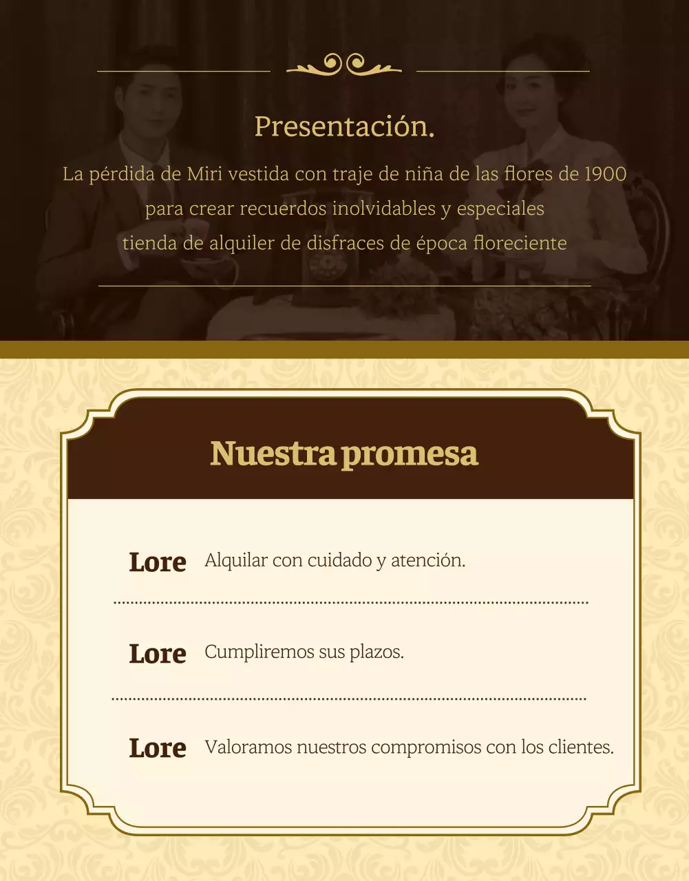 Más información sobre el alquiler de disfraces retro con flores