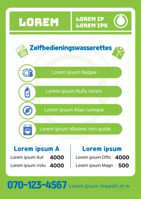 Lime groene illustratie om een schone wasserette te promoten
