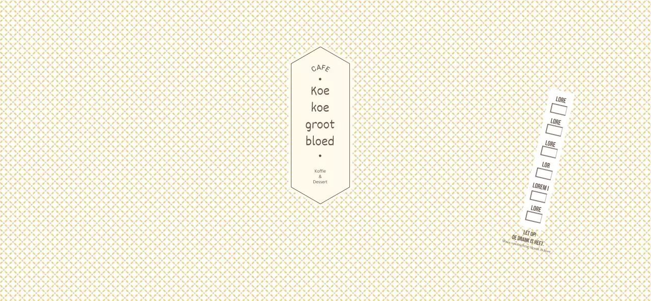 Eenvoudig patroon in lichtgeel en bruin voor een conceptcafé