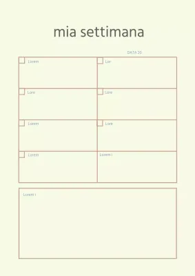 Poster calendario agenda personale semplice in giallo