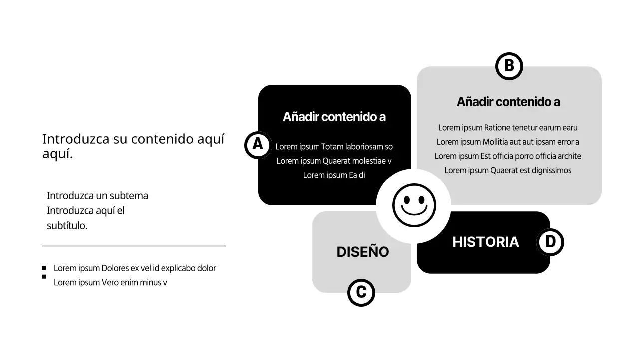 Una bonita agenda conceptual en blanco y negro