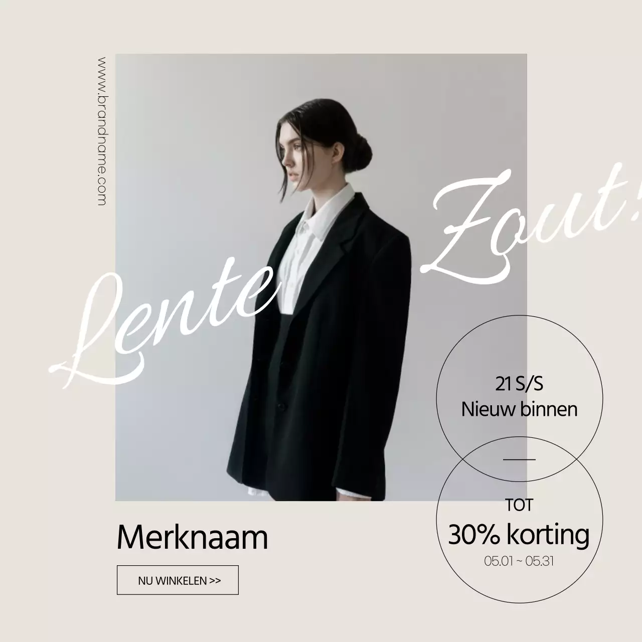 Beige-zwart winkelcentrum popup