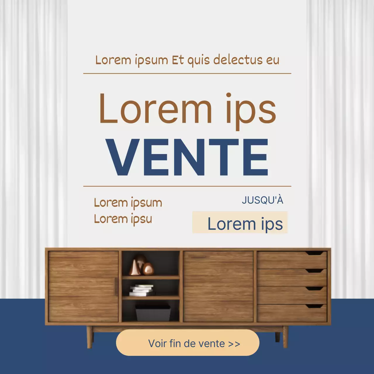 Vente de meubles bleus et propres