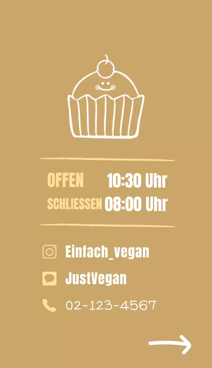 Werben Sie für Ihre Bäckerei mit einer niedlichen Illustration eines weißen und hellgelben Cupcakes