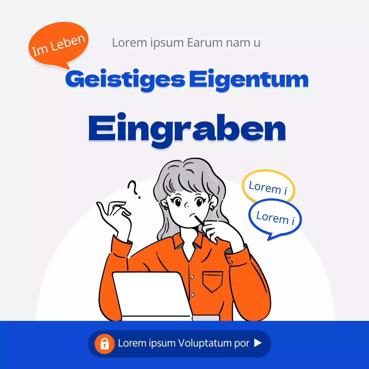 Die Erforschung von blauem und orangefarbenem geistigem Eigentum
