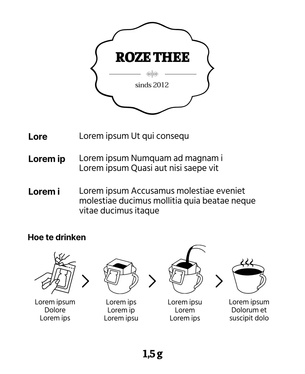 Luxe bloemroos theezakjes