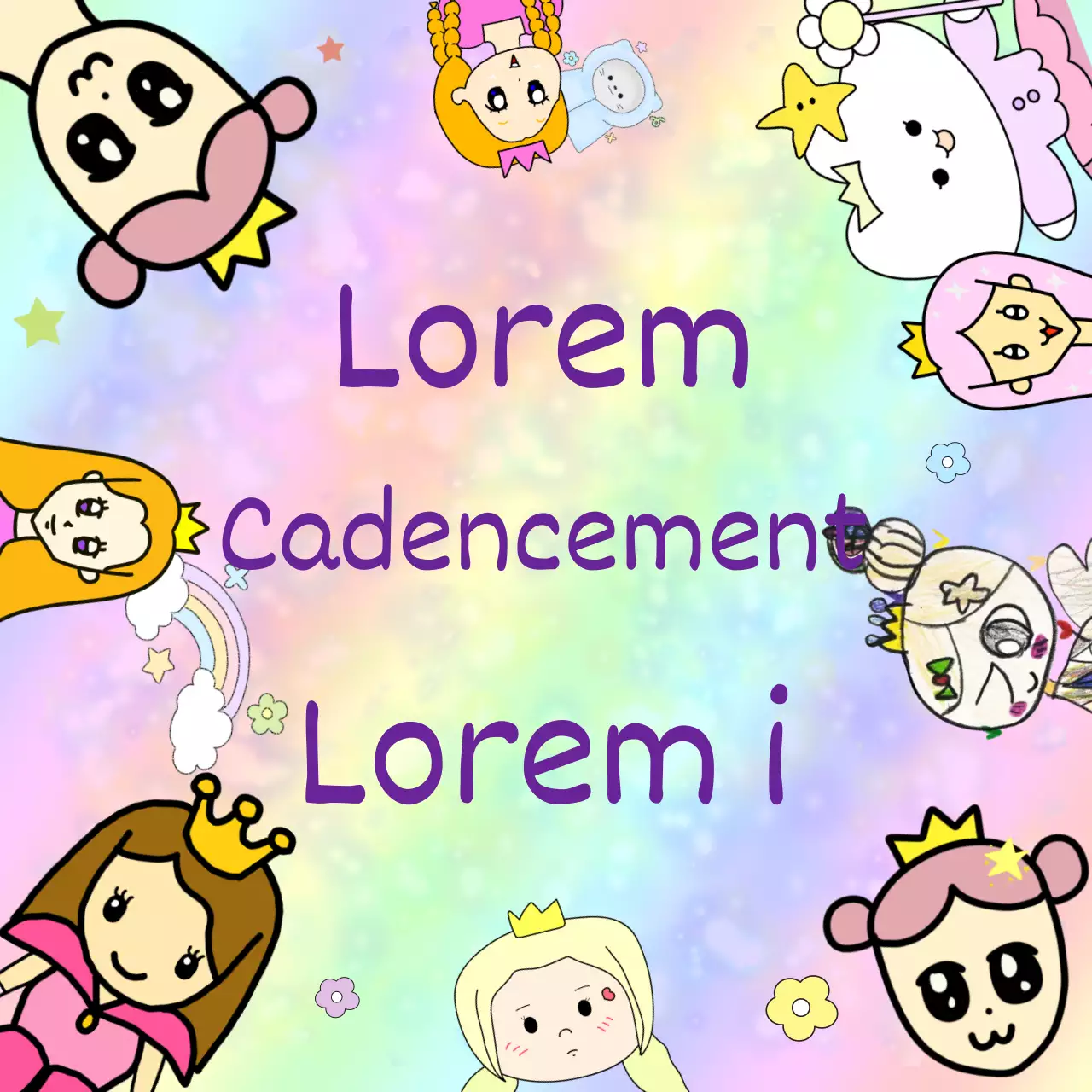 Les couleurs pastel et les personnages sont une combinaison mignonne de pensée de catégorie B