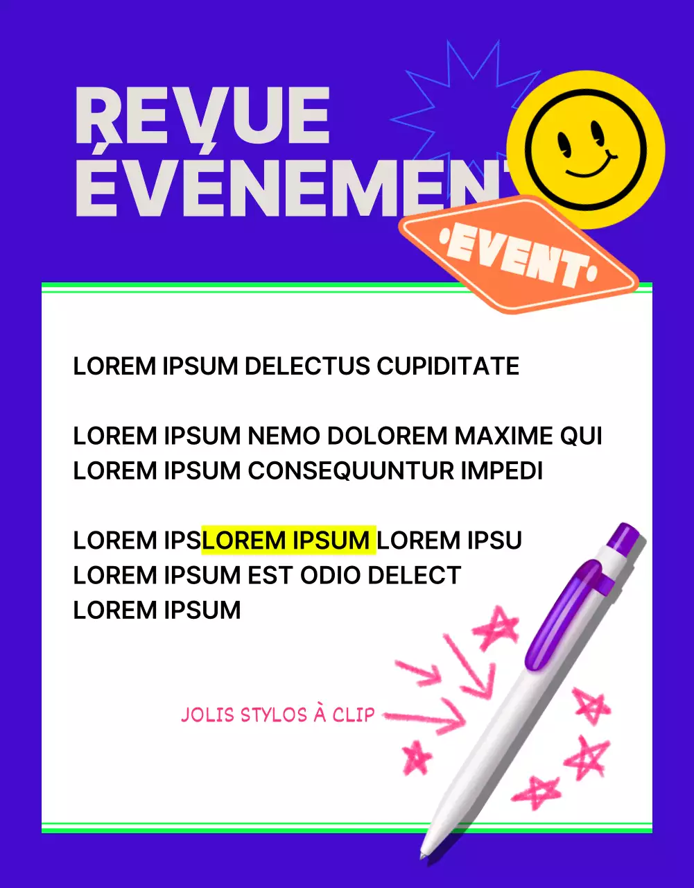 Page de détails de l'autocollant bleu